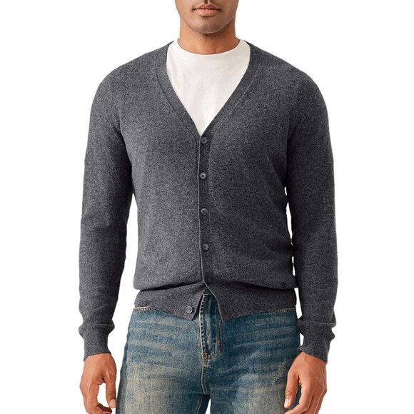 KVSS 100% Pure Cashmere Gray V-Neck Button Down Cardigan Large NEW! w/Gift Box - Picture 3 of 7